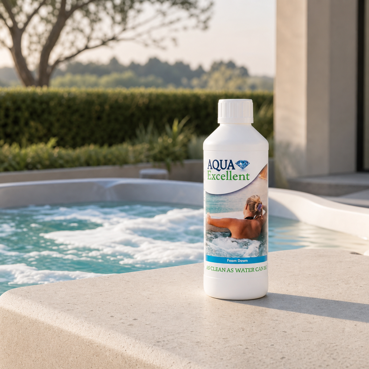 Aqua Excellent Anti-Mousse sur le bord d’un spa à Liège
