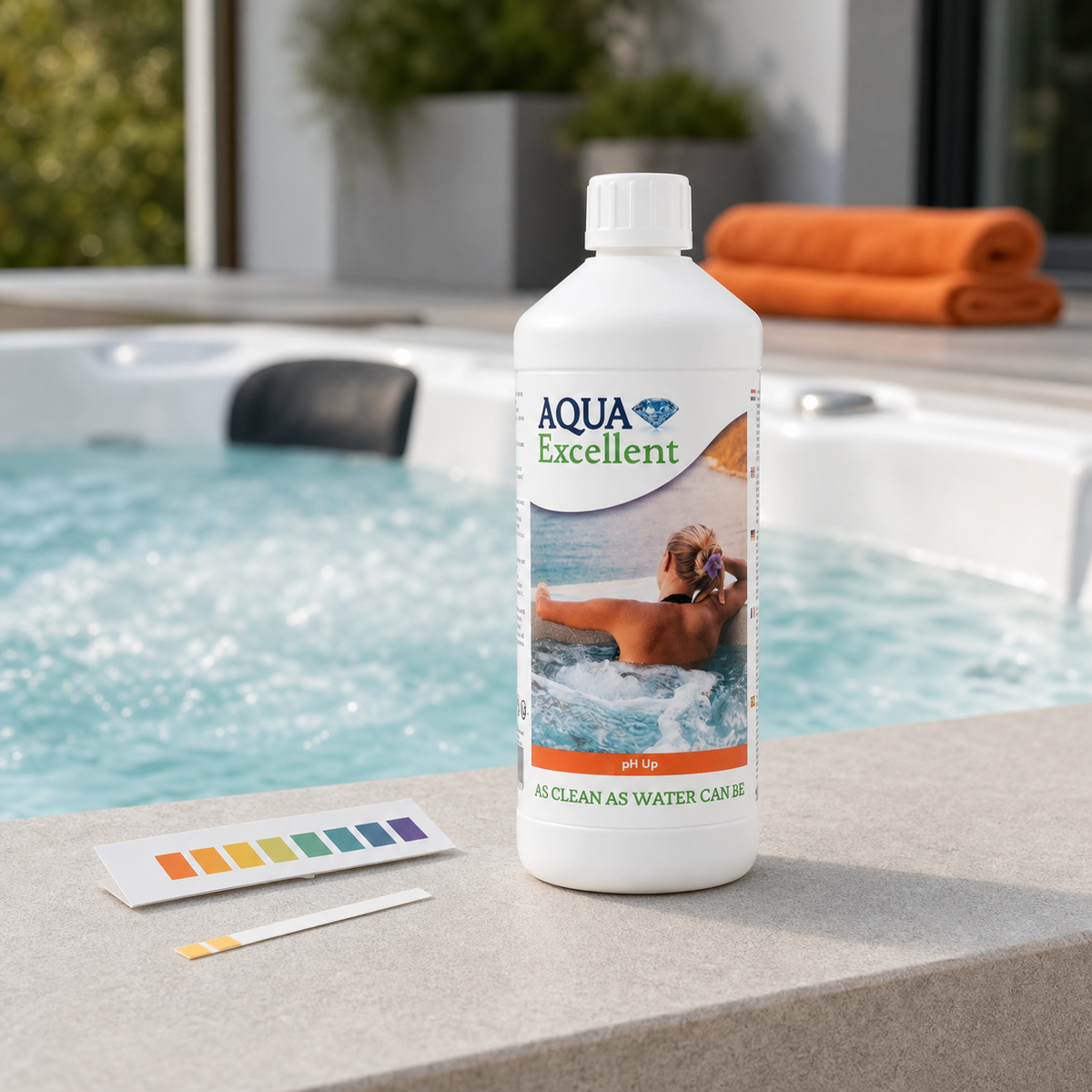 Aqua Excellent pH Plus avec un test de l’eau du spa
