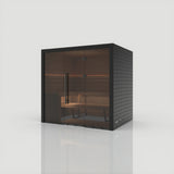 Nero 210 - Sauna intérieur — façade vitrée finition noire