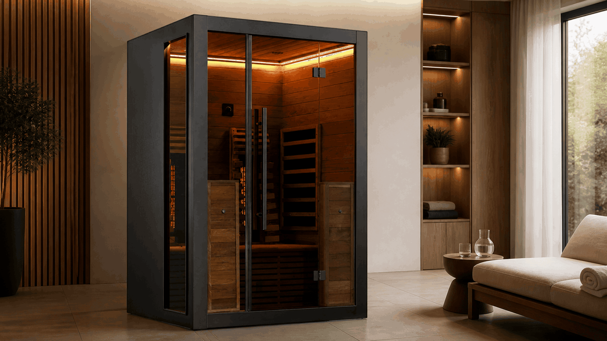 Cabine infrarouge 130 installée dans un espace bien-être contemporain sans vapeur