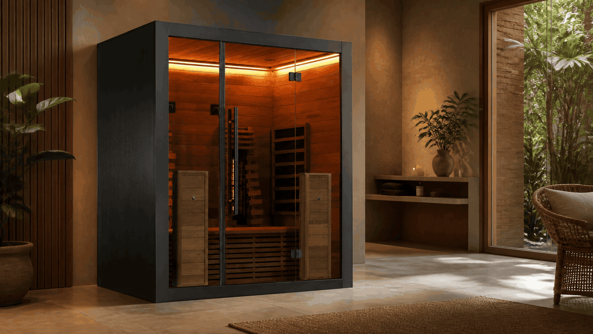 Cabine infrarouge 160 installée dans un espace bien-être contemporain sans vapeur