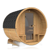 Barrel 210, sauna NODO, vue 2, posé au sol